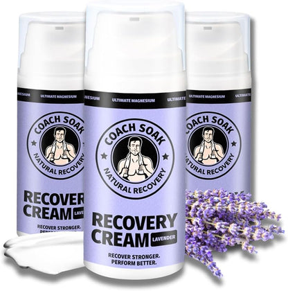 Coach Soak Topical Magnesium Lotion with MSM – Lavender, Menthol & Vitamin C (3 Pack, 10 oz)