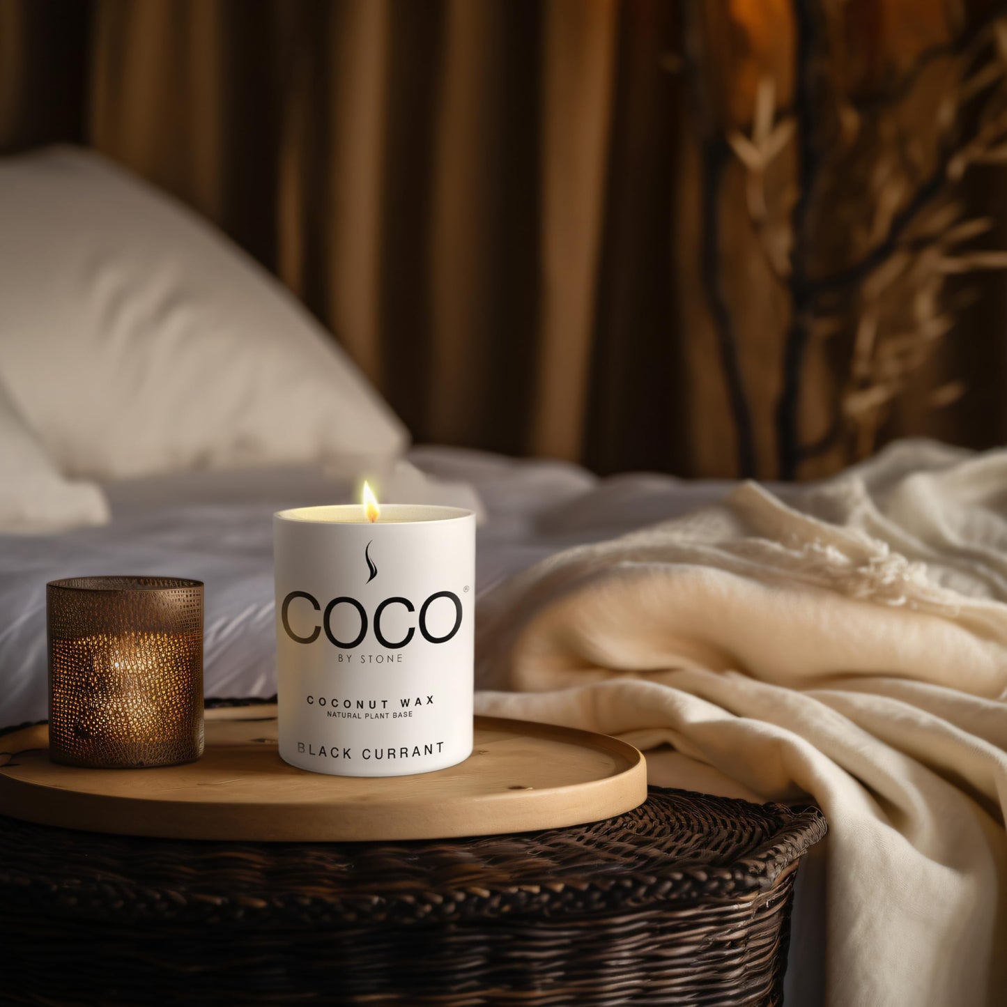 COCO by Stone 6.5oz Candle – Coconut Apricot Wax, Black Currant, Clean Burn, Hand-Poured, Vegan & Cruelty-Free