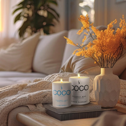COCO by Stone 6.5oz Candle – Coconut Apricot Wax, Black Currant, Clean Burn, Hand-Poured, Vegan & Cruelty-Free