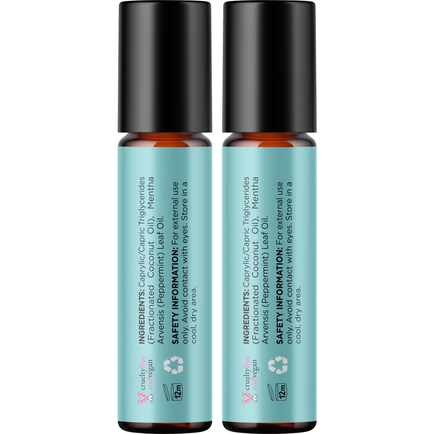 Peppermint Oil Roll-On | Pure Peppermint Rollerball for Headaches (2 Pack)