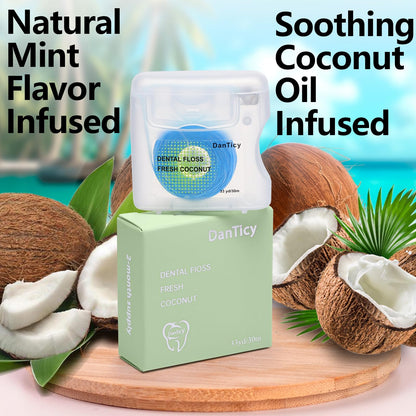 Coconut-Oil Infused Woven Dental Floss – PFAS Free, Coconut Flavor (33 Yds x 2 Unit)