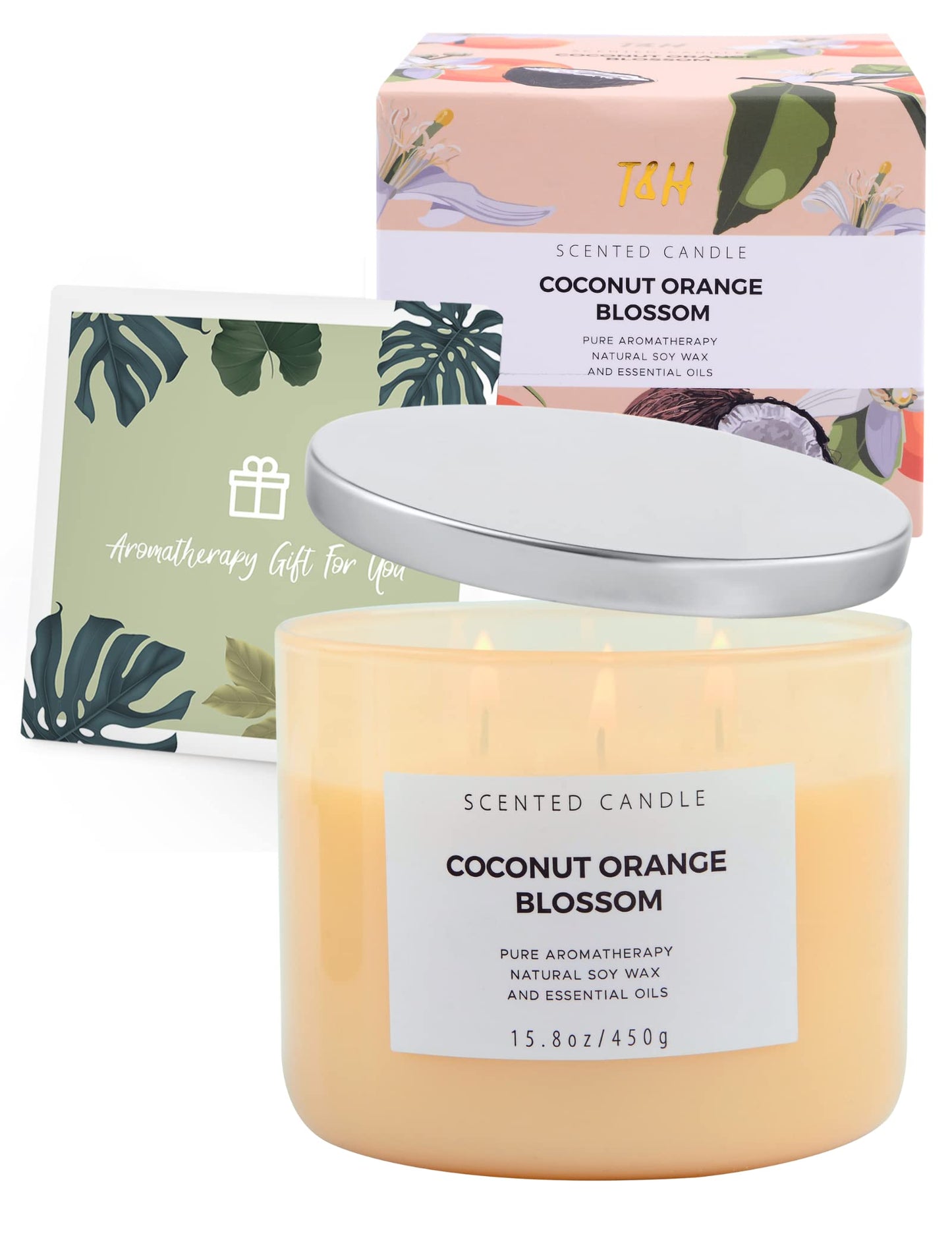 Coconut Orange Blossom 3-Wick Soy Candle – 15.8 oz | Long-Lasting Scent