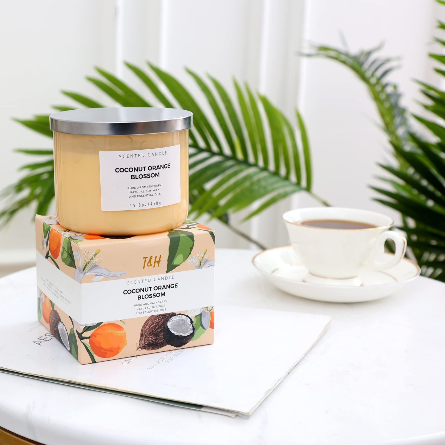 Coconut Orange Blossom 3-Wick Soy Candle – 15.8 oz | Long-Lasting Scent