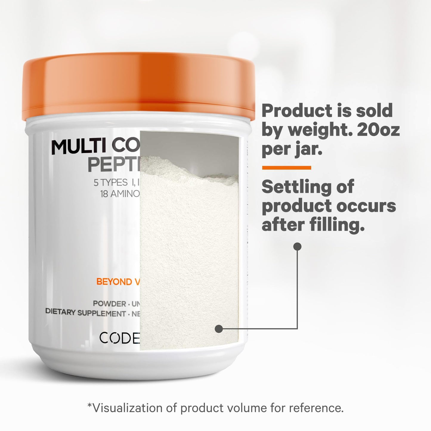 Codeage Multi Collagen Protein Powder – Unflavored, Grass-Fed & Hydrolyzed, 63 Servings, 2-Month Supply, Types I–X
