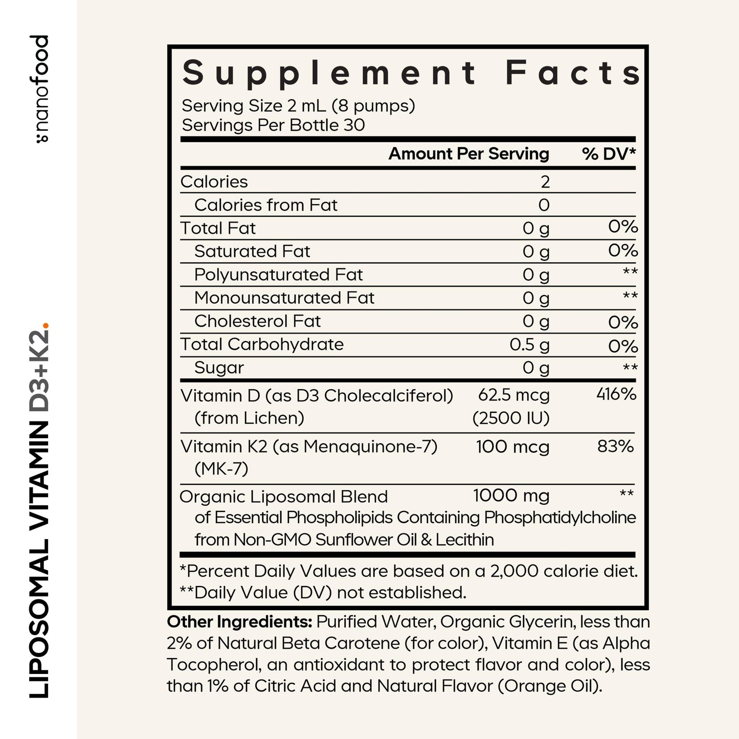 Codeage Liposomal Vitamin D3 K2 Liquid – Vegan, Non-GMO, 2 fl oz