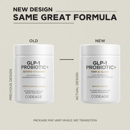 Codeage GLP-1 Probiotic+ | Live Probiotics with Akkermansia, Clostridium & Bifidobacterium | 90 Capsules