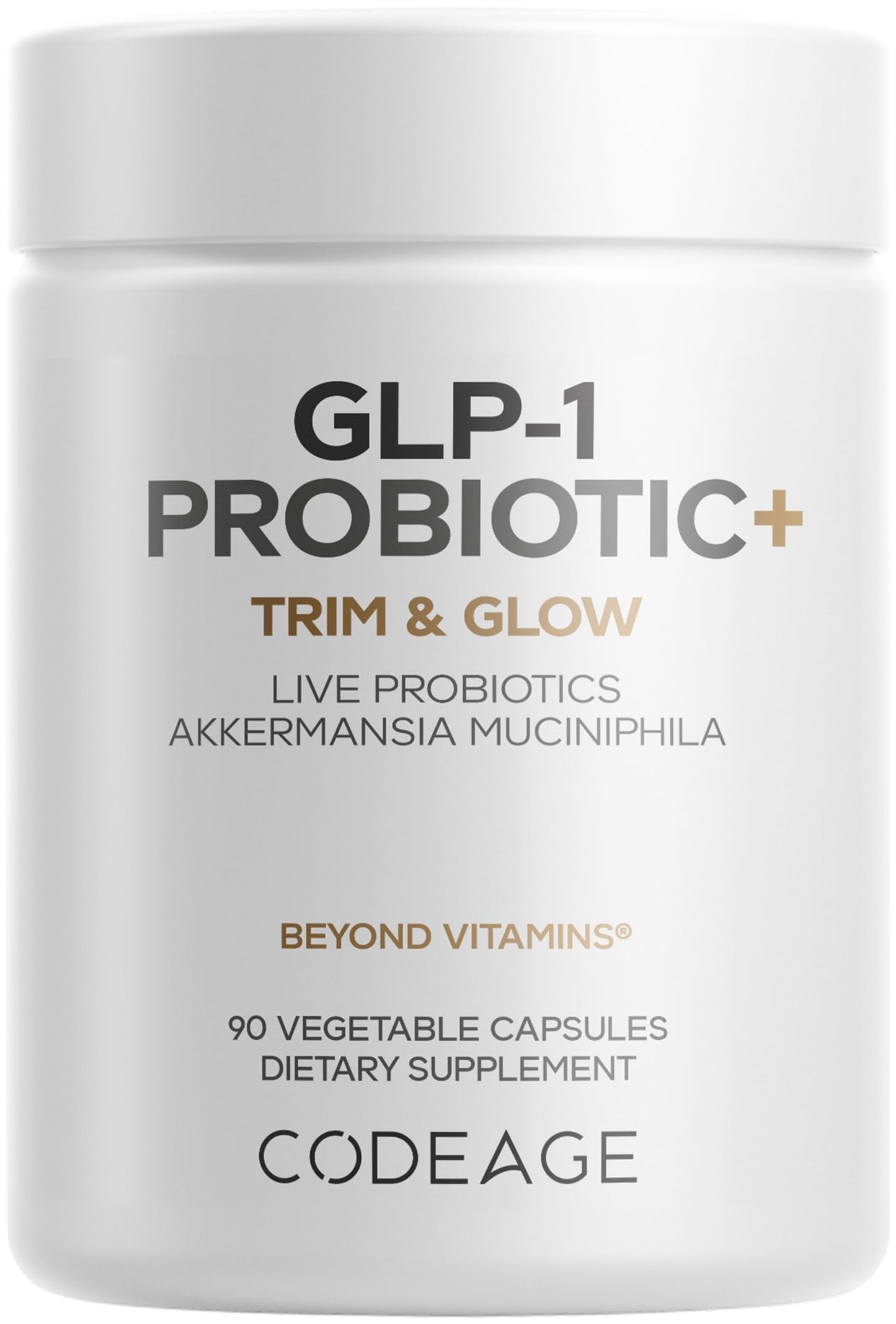 Codeage GLP-1 Probiotic+ | Live Probiotics with Akkermansia, Clostridium & Bifidobacterium | 90 Capsules