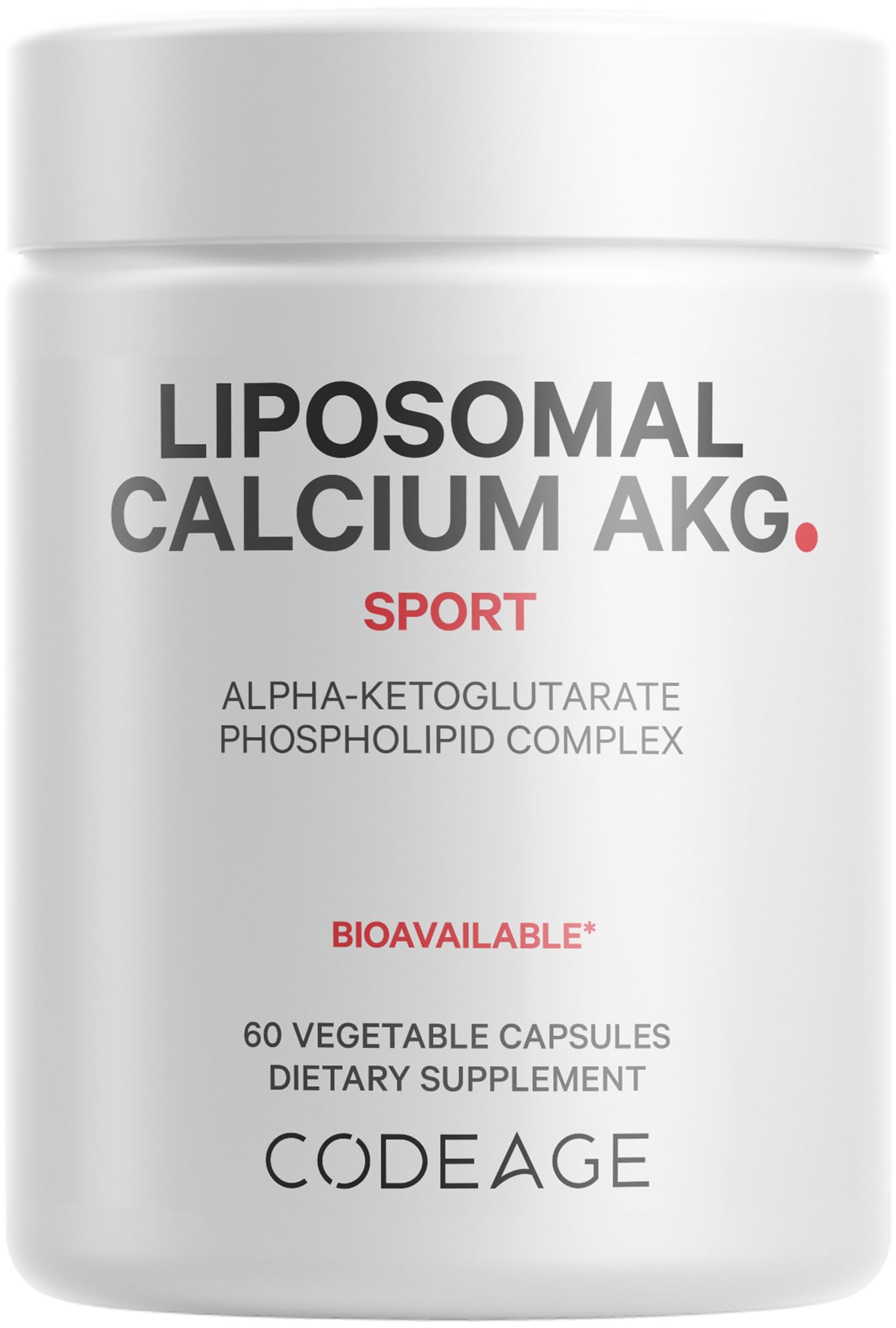 Codeage Liposomal Calcium AKG Supplement - Calcium Alpha-Ketoglutarate | 2-Month Supply | 60 Capsules | Non-GMO & Gluten-Free