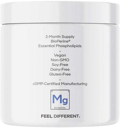 Codeage Liposomal Magnesium Glycinate Supplement – 2-Month Supply, 240 Count, BioPerine, Non-GMO Vegan