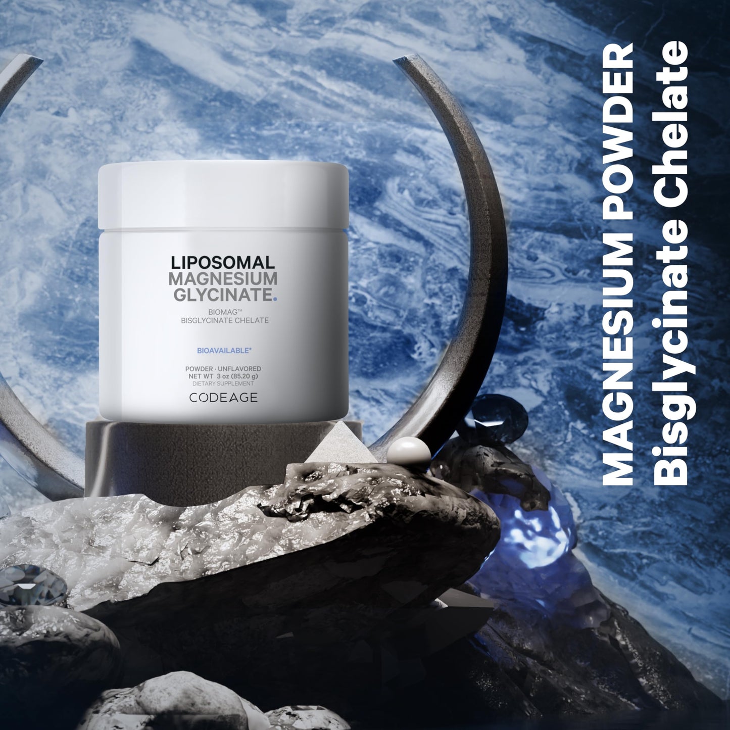 Codeage Liposomal Magnesium Glycinate Powder – 2-Month Supply (Unflavored)