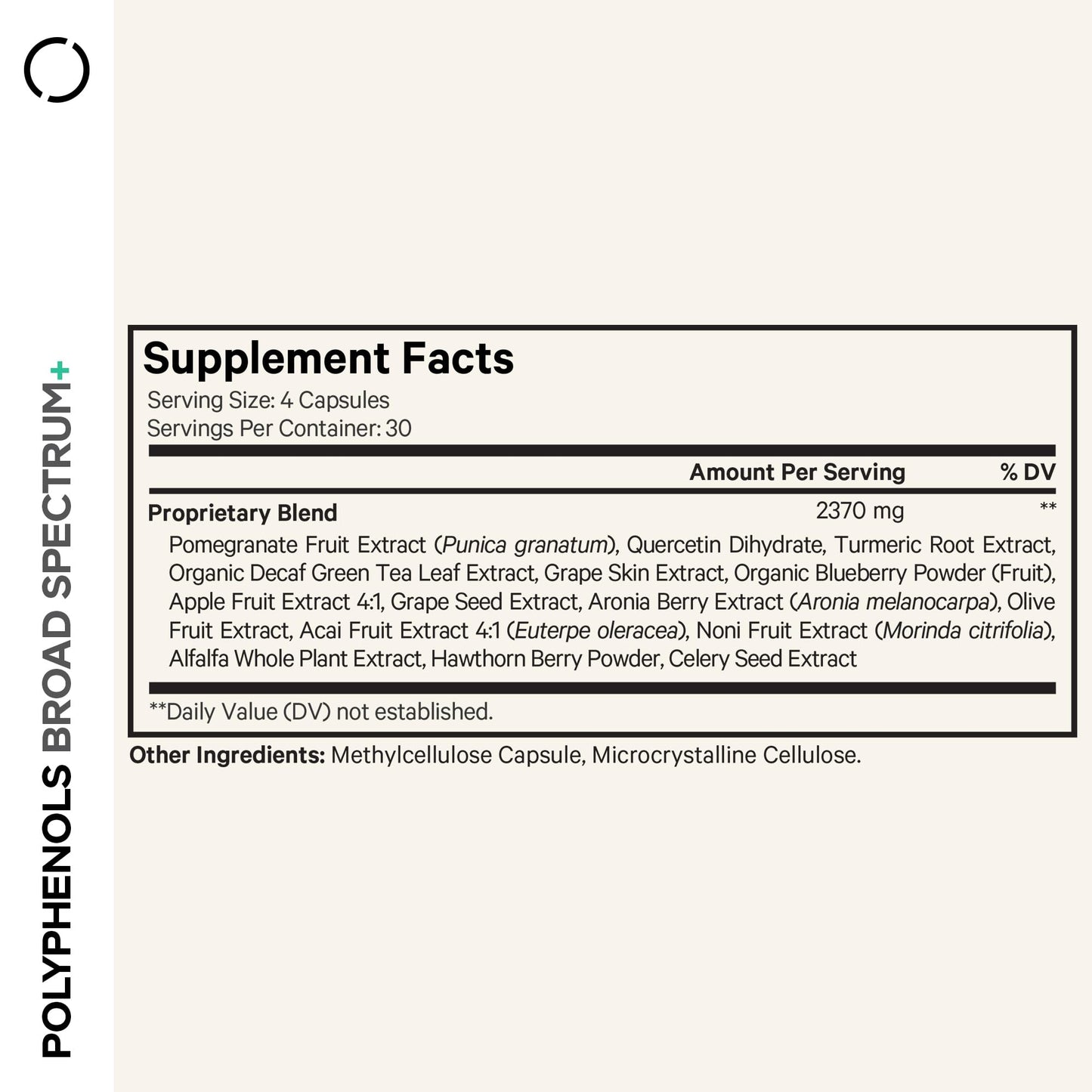 Codeage Polyphenols Broad Spectrum Supplement - 120 Capsules | Non-GMO, Vegan