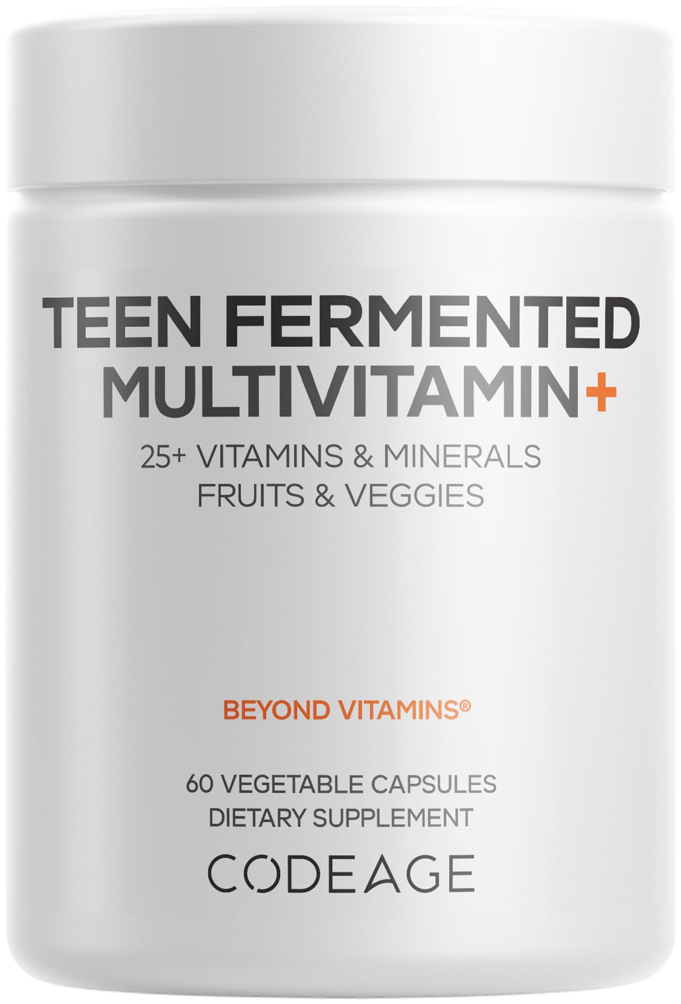Codeage Teen Multivitamin Supplement - Organic Whole Food Teen Vitamins (A to K) with Omega-3 - 60 Capsules
