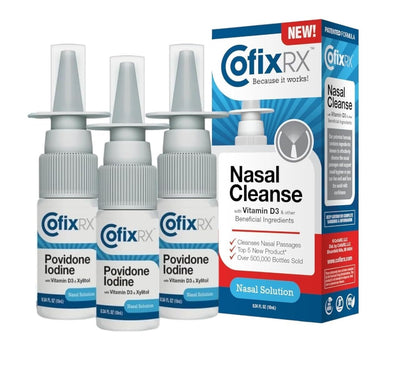 CofixRx Nasal Cleanse Spray – Povidone Iodine, Vitamin D3 & Xylitol (3 Pack)