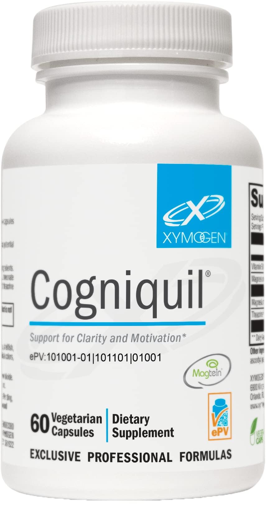 XYMOGEN Cogniquil - Clarity, Focus & Energy | Magnesium L-Threonate, Theacrine & B12 (60 Capsules)