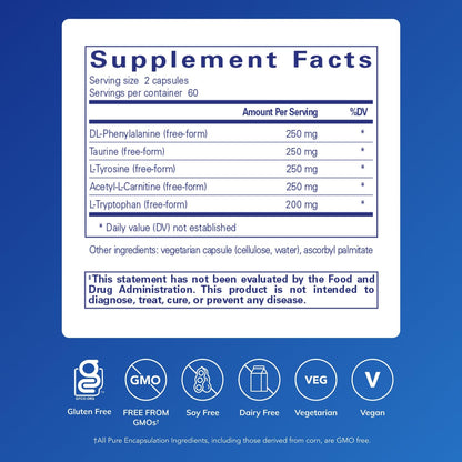Pure Encapsulations Cognitive Aminos | Hypoallergenic Cognitive Support | 120 Capsules