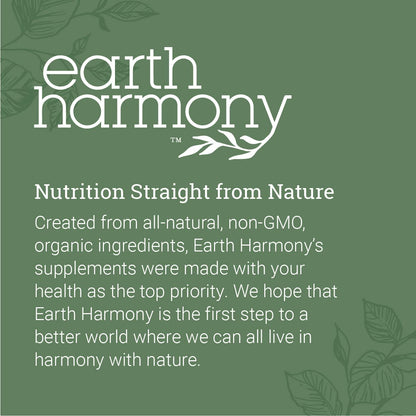 Earth Harmony Naturals Organic Lions Mane Supplement (1000mg) - 120 Capsules, 2-Month Supply