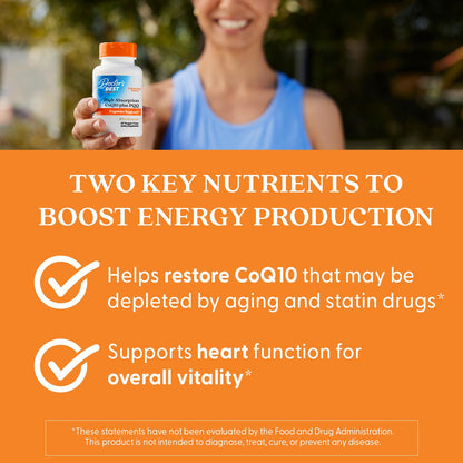 Doctor's Best High Absorption CoQ10 + PQQ – BioPerine, 60 Veggie Caps – Vegan & Non-GMO