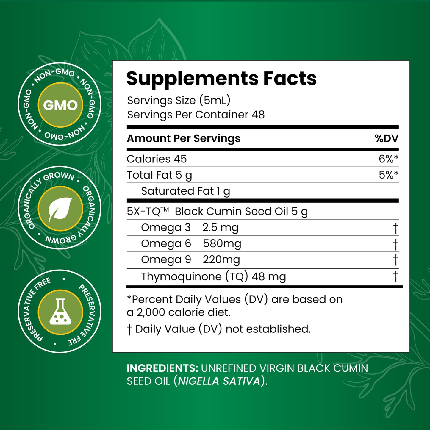 Amazing Herbs Premium Black Seed Oil - Cold Pressed Nigella Sativa | Digestive Health & Immune Support (4 oz)