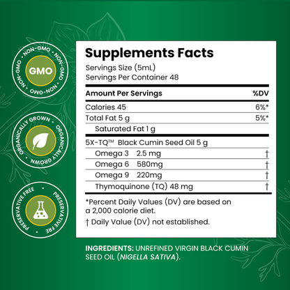 Amazing Herbs Premium Black Seed Oil - Cold Pressed Nigella Sativa | Digestive Health & Immune Support (4 oz)