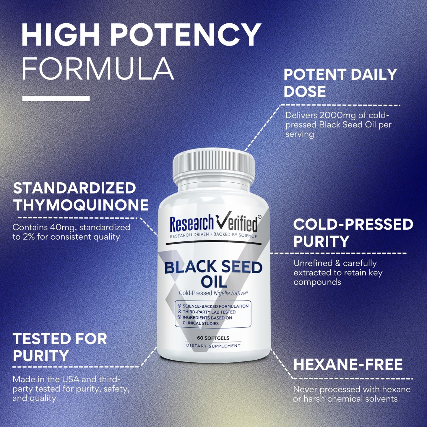 Research Verified Black Seed Oil - 90 Softgels | Cold-Pressed 2% Thymoquinone (TQ) for Immunity, Digestion & Respiratory Support