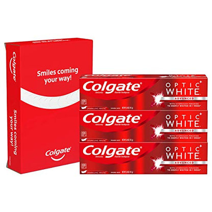 Colgate Optic White Whitening Toothpaste Sparkling Mint – 5 oz, 2 Pack