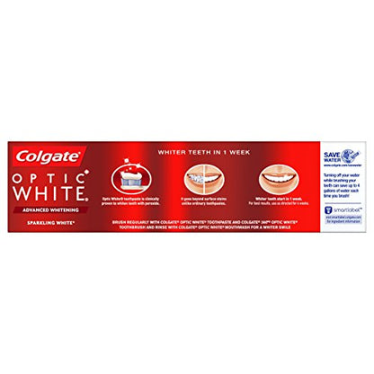 Colgate Optic White Whitening Toothpaste Sparkling Mint – 5 oz, 2 Pack