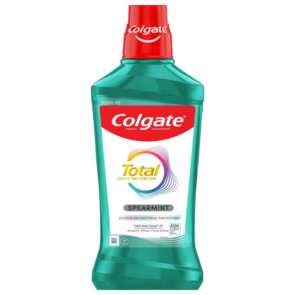Colgate Total Pro-Shield Alcohol Free Mouthwash – Spearmint Surge, 500 mL (16.9 fl oz) Pack of 6