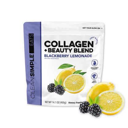 Clean Simple Eats Collagen Powder + Beauty Blend – Blackberry Lemonade, 30 Servings