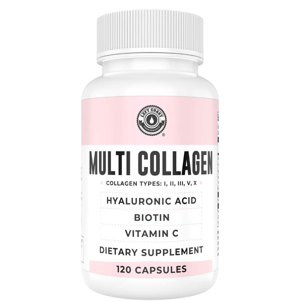 Collagen Capsules with Biotin, Hyaluronic Acid & Vitamin C – Multi-Collagen Peptides (120 Count)