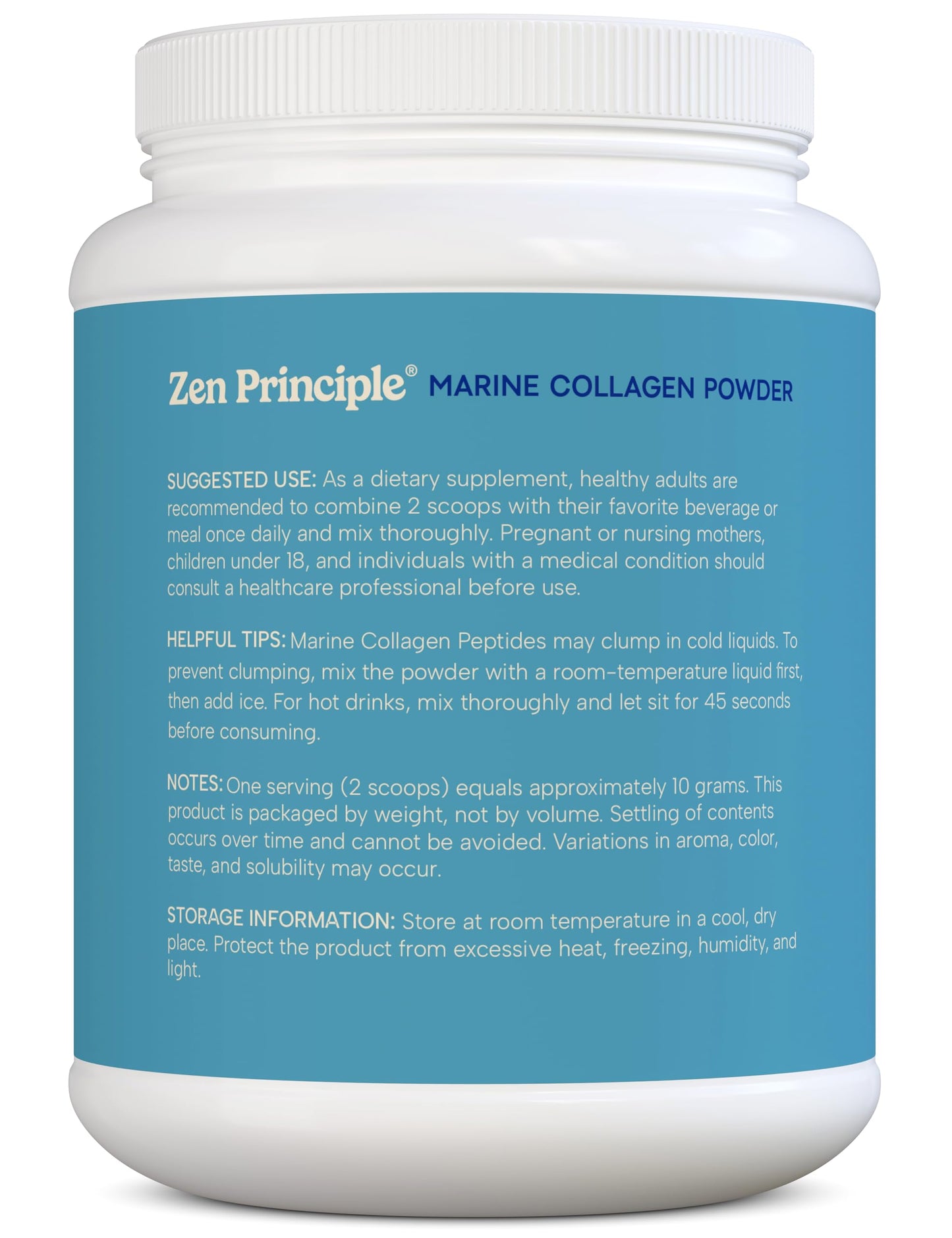 Zen Principle Marine Collagen Peptides Powder – 1.5 lb, Wild-Caught, Non-GMO, Hydrolyzed Type I & III