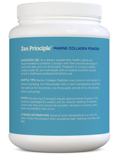 Zen Principle Marine Collagen Peptides Powder – 1.5 lb, Wild-Caught, Non-GMO, Hydrolyzed Type I & III
