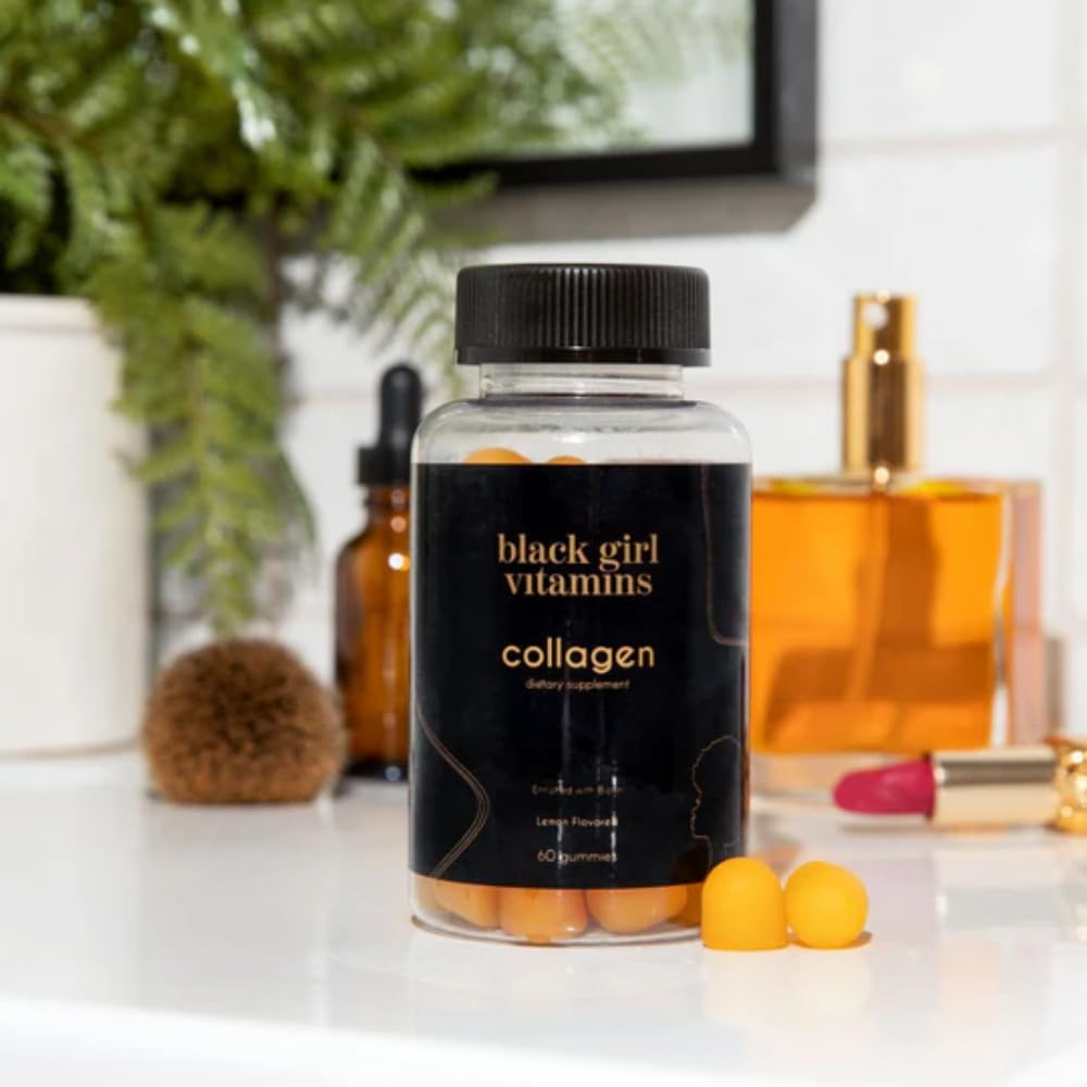 Black Girl Vitamins Collagen Gummies – Hair, Skin & Nails Support | Lemon, 60ct