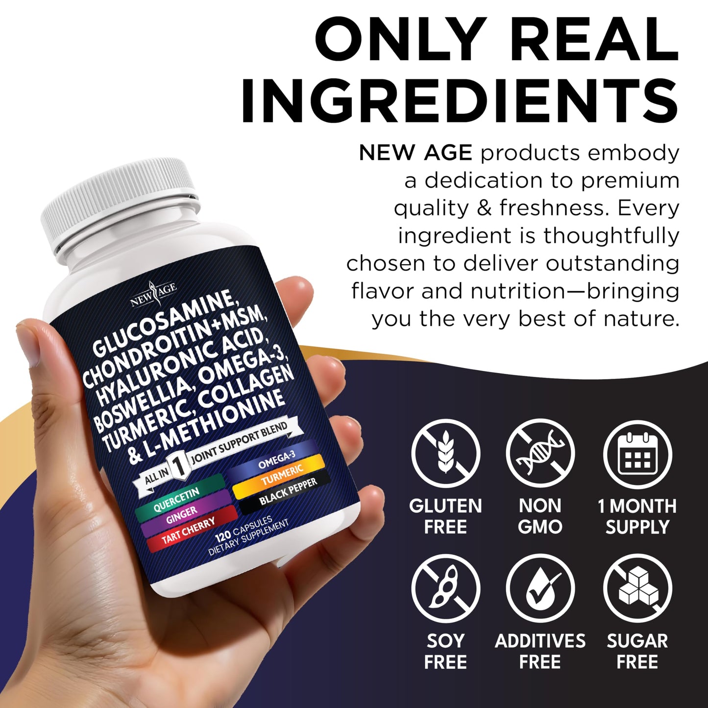 Glucosamine Chondroitin MSM Turmeric + Omega-3 | Joint Health 120