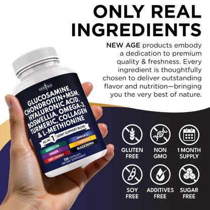 Glucosamine Chondroitin MSM Turmeric + Omega-3 | Joint Health 120