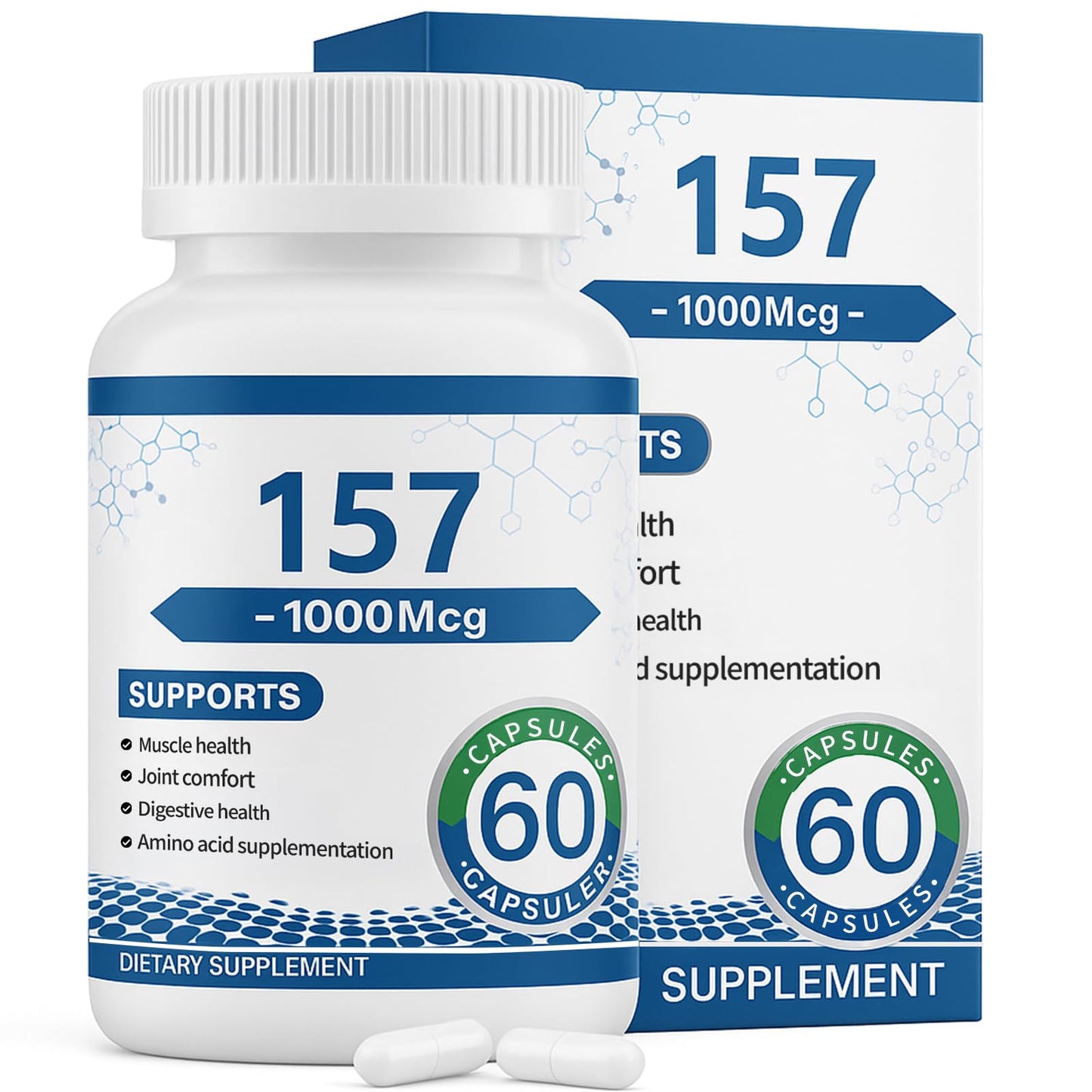 Collagen Peptide Capsules 157 – 1000mg Amino Acids Supplement for Muscles & Gut