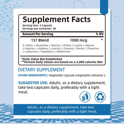 Collagen Peptide Capsules 157 – 1000mg Amino Acids Supplement for Muscles & Gut