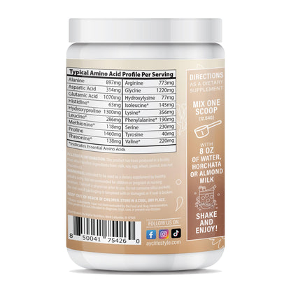 Collagen Peptide Energy Powder – Hair, Skin & Nails | Type I & III | Horchata 8.92 oz