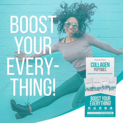 Natures Plus Collagen Peptides - 20 Stick Packets | Hair, Skin, Nail & Joint Health, Immune Support