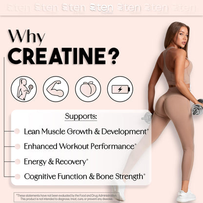 New - Creatine + Collagen for Women – Lean Muscle, Booty Gain, Energy & Recovery | 5g Creatine Monohydrate + 5000mg Collagen Peptides, Unflavored, 30 Servings