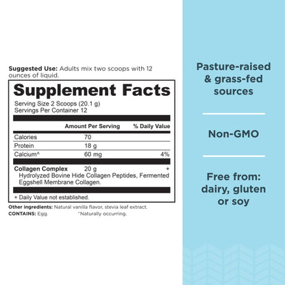 Ancient Nutrition Collagen Peptides Powder – Vanilla, 20g per Serving, 12 Servings | Skin, Joint & Gut Support | Keto & Paleo