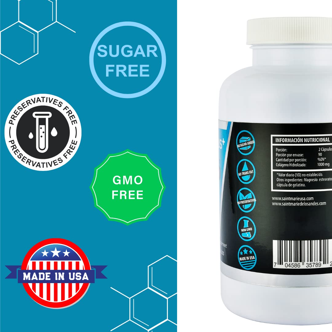 Multi Collagen Pills Plus 180 Capsules (Types I-V-X) + Absorption Enhancer – 3 Months Supply | Non-GMO