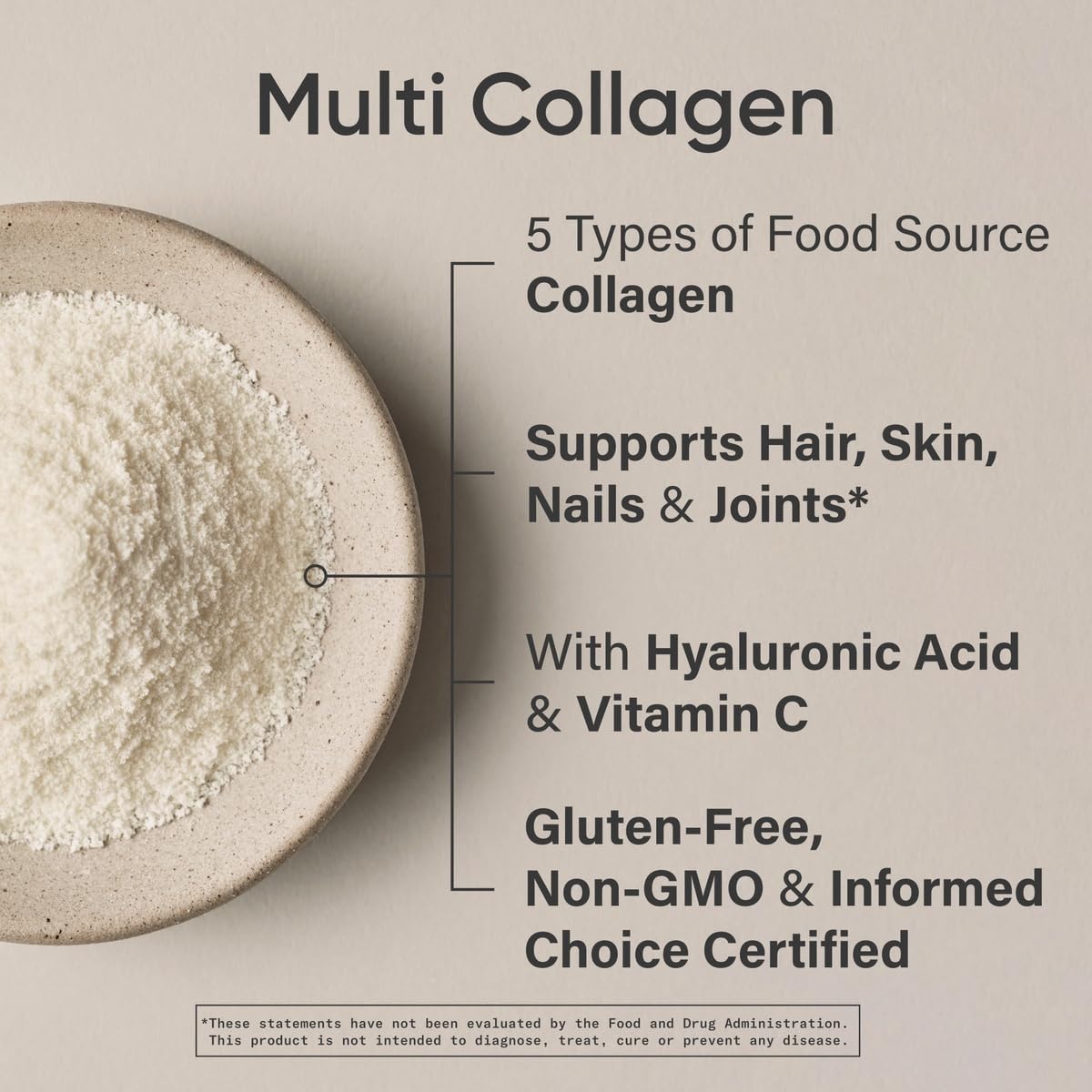 Sports Research® Multi Collagen Protein Powder – Food-Sourced Peptides (I, II, III, V, X) with Hyaluronic Acid & Vitamin C – Gluten Free, Non-GMO, 30 Servings (Unflavored)