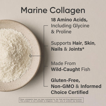Sports Research Marine Collagen Peptides Powder – Wild-Caught Fish, Pescatarian Friendly, Keto Certified & Non-GMO Verified, 34 Servings