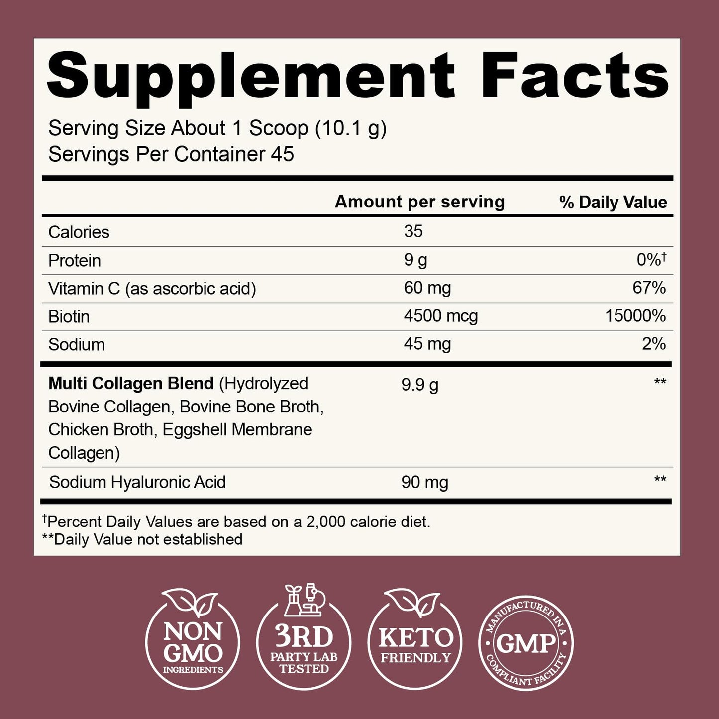 Multi Collagen Peptides Powder I-II-III-V-X with Hyaluronic Acid | Keto & Non-GMO