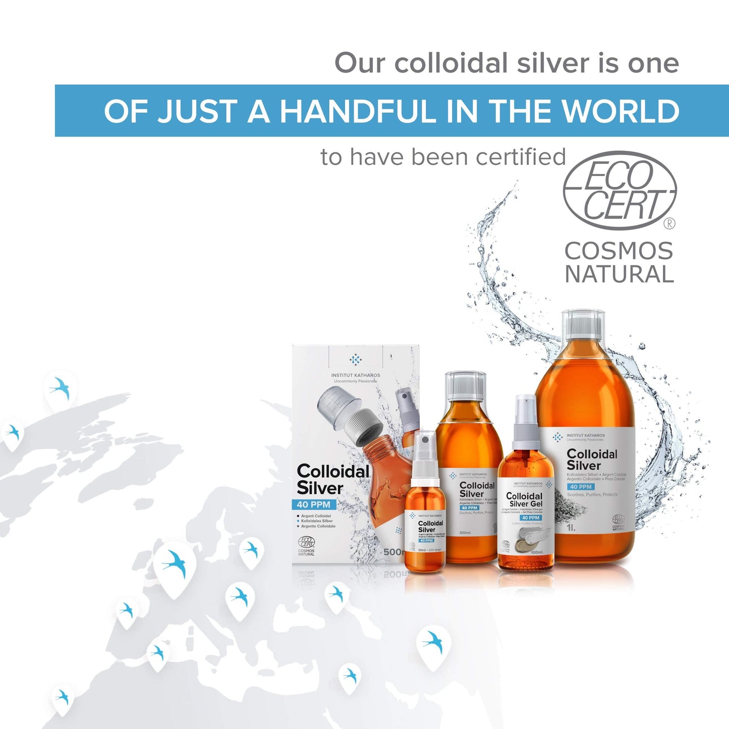 Colloidal Silver Liquid 10 fl oz & Spray | Bioactive Hydrosol Silver Water 40 PPM