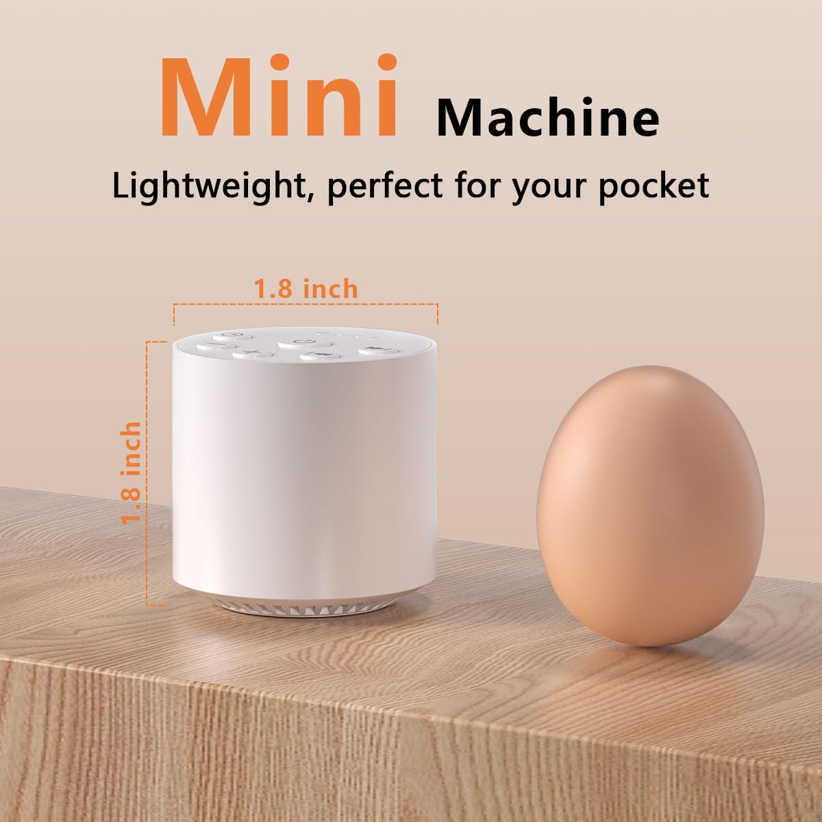Color Noise Sleep Sound Machine – Portable White Noise with 30 Sounds, 32 Volume Levels, 4 Timers