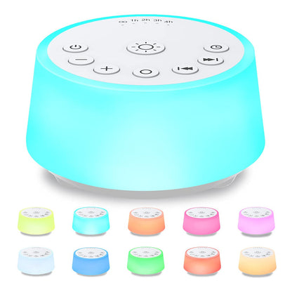 Color Noise Sound Machine – 10-Color Night Light, 25 Sounds, 32 Volume Levels, 5 Timers