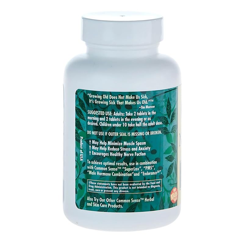 Common Sense Herbal Nerve Control: Central Nervous System Support (120 Tablets)