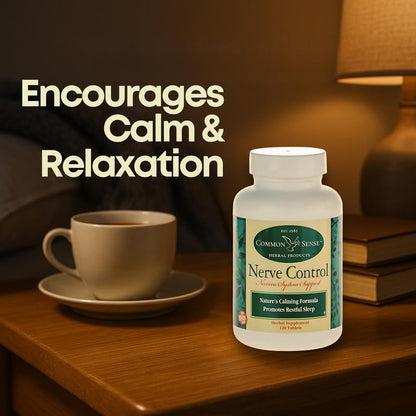Common Sense Herbal Nerve Control: Central Nervous System Support (120 Tablets)