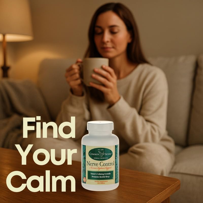 Common Sense Herbal Nerve Control: Central Nervous System Support (120 Tablets)